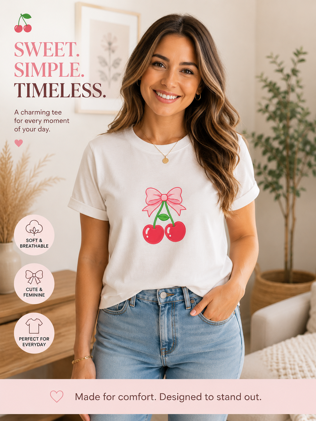 Cherry Bow Graphic Tee