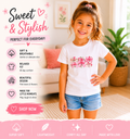 Sweet & Stylish Bow Floral Girls Tee